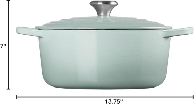 Le Creuset Enameled Cast Iron Signature Round Dutch Oven, 5.5 qt., Sea Salt