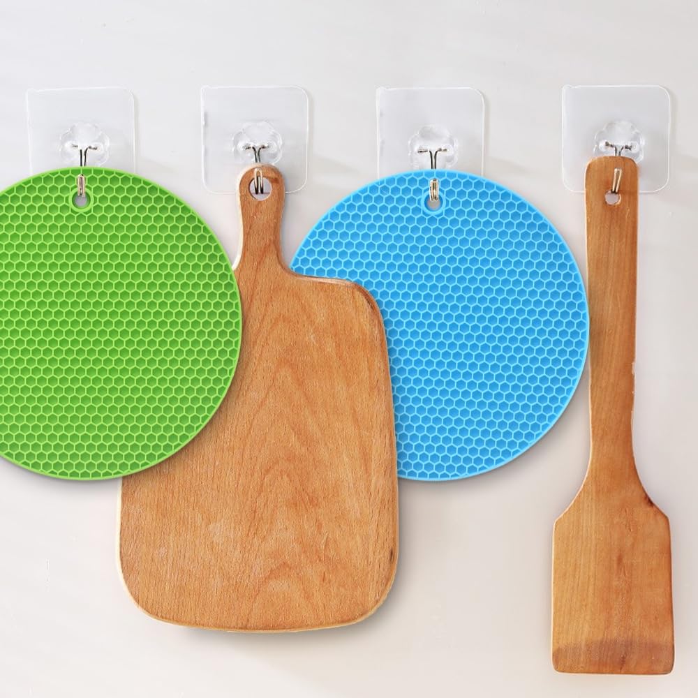 homEdge Silicone Trivets Mat, 6 Packs Multipurpose Non Slip Heat Resistant Pot Holder-Assorted Color