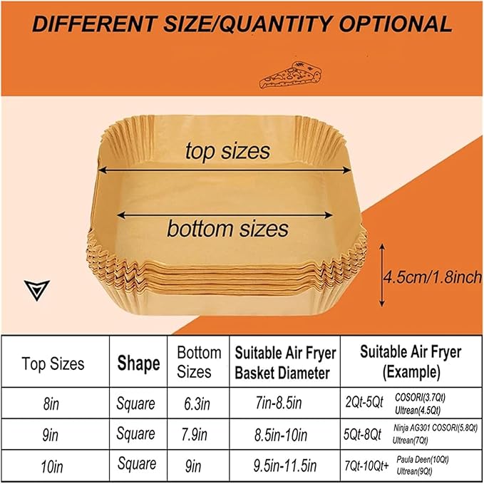 Large Air Fryer Disposable Paper Liners Nonstick 23cm Oven Airfryer Parchment Baking Paper ,Compatible For Ninja,Compatible For COSORI ,Grill Cooking Basket(23cm round,250 Pcs)