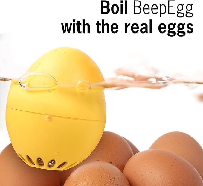 Moose BeepEgg – Egg Timer for Boiling Eggs – Musical Egg Cooker for Soft, Medium, Hard Boiled Eggs – Food Safe – Singing Floating Egg Timer – Egg Cooker for 3 Levels of Doneness - Brainstream