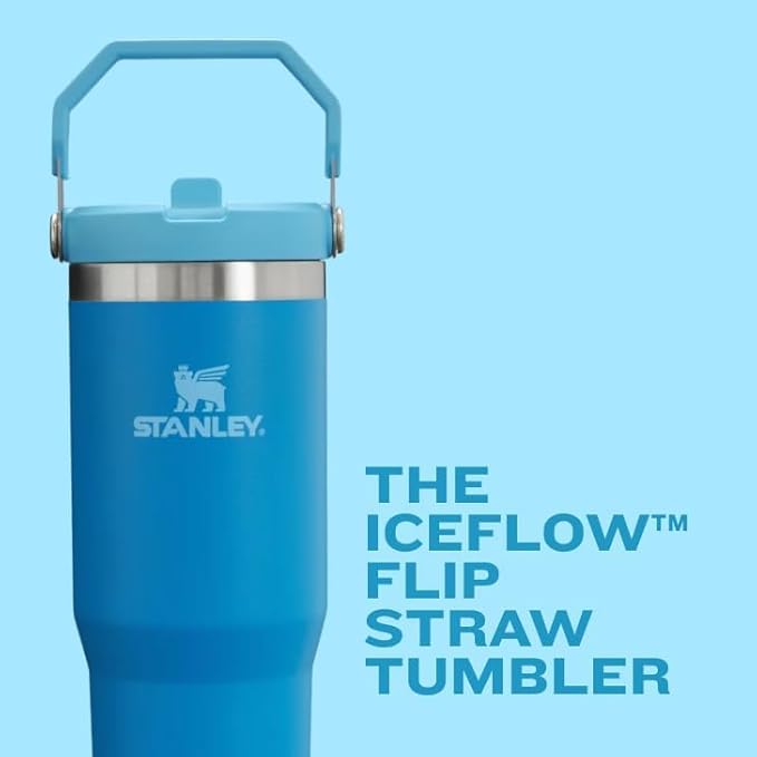 Stanley IceFlow 2.0 Flip Straw Tumbler with Handle 30 oz | Twist On Lid and Flip Up Straw | Leak Resistant Water Bottle | Insulated Stainless Steel | BPA-Free | Exclusive Lupine