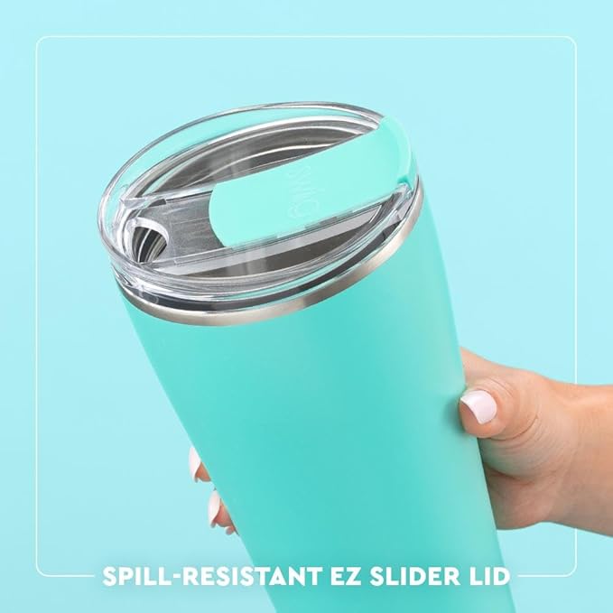 Swig Life 32oz Insulated Tumbler, Travel Coffee Tumbler with Lid, Cup Holder Friendly Travel Coffee Mug, Stainless Steel with Lid (Teacher Life)