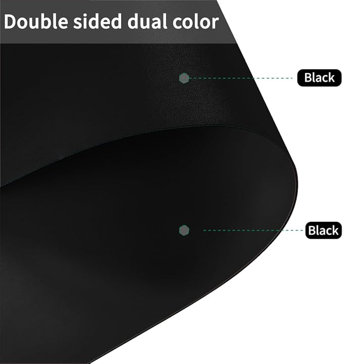 Table Pad Protector - 24x40 Inch Waterproof Easy to Clean Can Conceal Flaws Protector The Table Top from Scratches Used for Coffee Table (Black+Black 24x40)