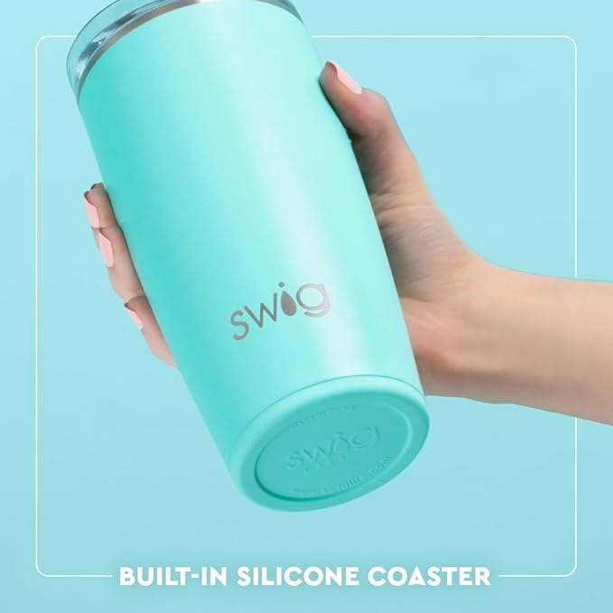 Swig Life 22oz Insulated Tumbler, Travel Coffee Tumbler with Lid, Cup Holder Friendly Travel Coffee Mug, Stainless Steel, 22 oz Tumblers, Reusable Insulated Mug with Lid (Saltwater Camo)