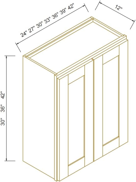 Wall-Mounted Cabinet – Solid Wood Shaker Style Medicine Cabinet with Adjustable Shelves & Soft-Close Doors for Bathroom, Kitchen, and Office Storage (Jade Green, 36" W x 12" D x 42" H)