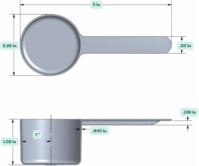 3/8 Cup (3 Oz. | 6 Tablespoon | 90 mL) Long Handle Scoop for Measuring Coffee, Pet Food, Grains, Protein, Spices and Other Dry Goods (Pack of 100)
