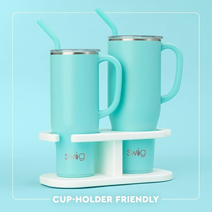 Swig Life 40oz Mega Mug, 40 oz Tumbler with Handle and Straw, Cup Holder Friendly, Dishwasher Safe, Large Stainless Steel Insulated Tumbler, Lightweight Cowgirl Cups, Cowgirl Gifts (Let's Go Girls)