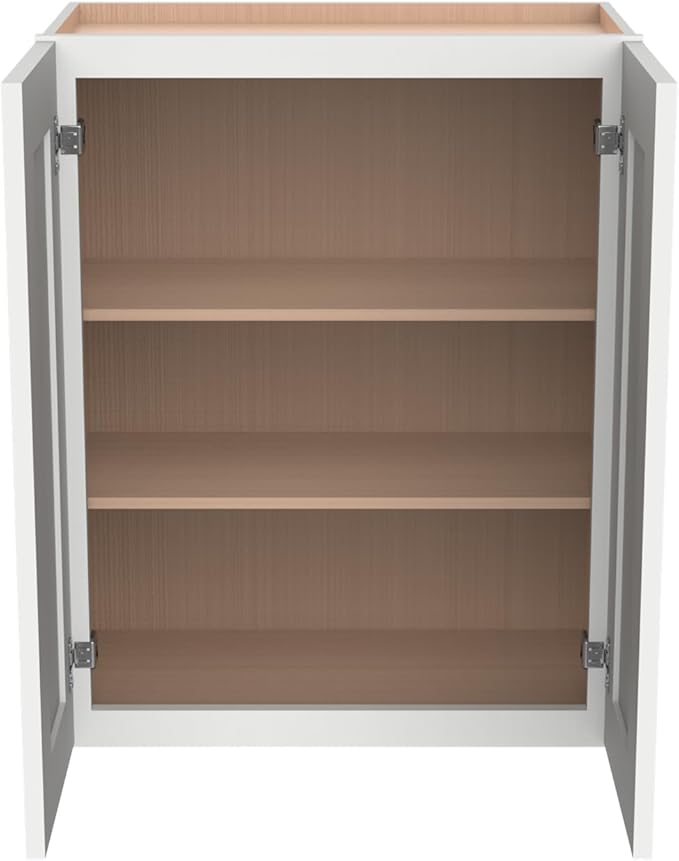 Wall-Mounted Cabinet – Solid Wood Shaker Style Medicine Cabinet with Adjustable Shelves & Soft-Close Doors for Bathroom, Kitchen, and Office Storage (White, 36" W x 12" D x 36" H)