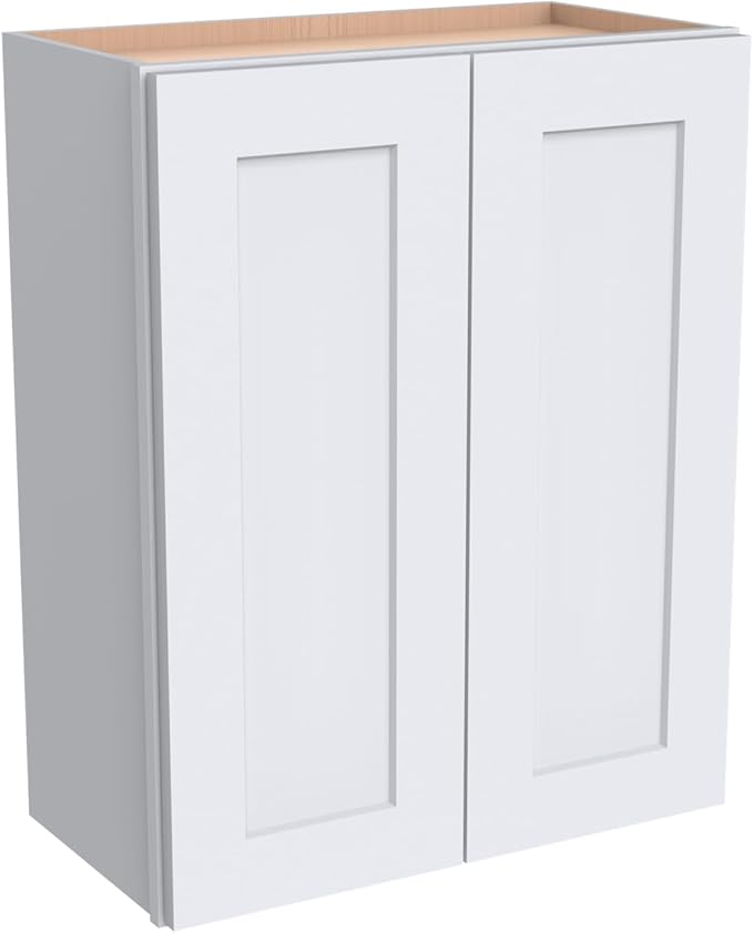 Wall-Mounted Cabinet – Solid Wood Shaker Style Medicine Cabinet with Adjustable Shelves & Soft-Close Doors for Bathroom, Kitchen, and Office Storage (White, 39" W x 12" D x 30" H)