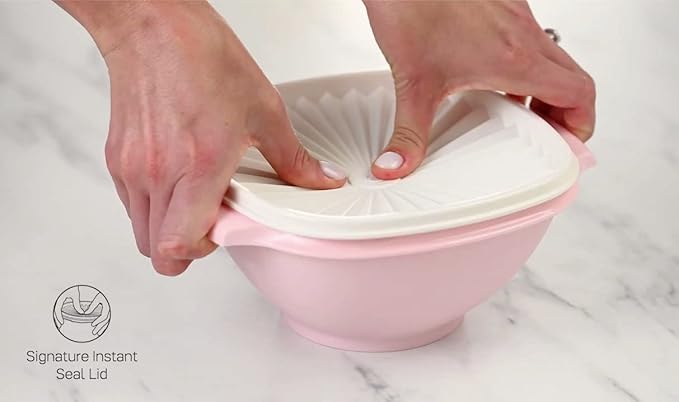 Tupperware Heritage Collection 7.6 Cup Cookie Canister, Vintage Light Pink Color, Dishwasher Safe and BPA Free Container (1.8 L)
