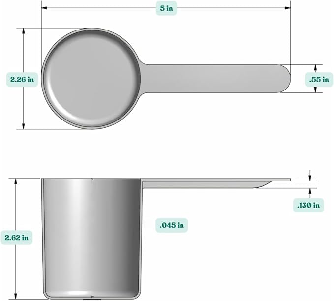 148 mL (148 CC | 5 Oz.) Long Handle Scoop for Measuring Coffee, Pet Food, Grains, Protein, Spices and Other Dry Goods (Pack of 25)