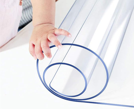 Multisize Clear Plastic Tablecloth Dining Coffee Trainning Table Protector Thicken Protective Desk Cover Waterproof Wipeable Roll Easy Clean PVC Vinyl Coffee Buffet Tabletop Protection Pad 20x72