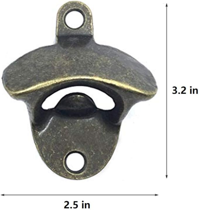 20 Pack Bottle Opener Wall Mounted, Vintage Beer Bottle Opener with Screws for Bars KTV Hotels Homes, (Bronze)