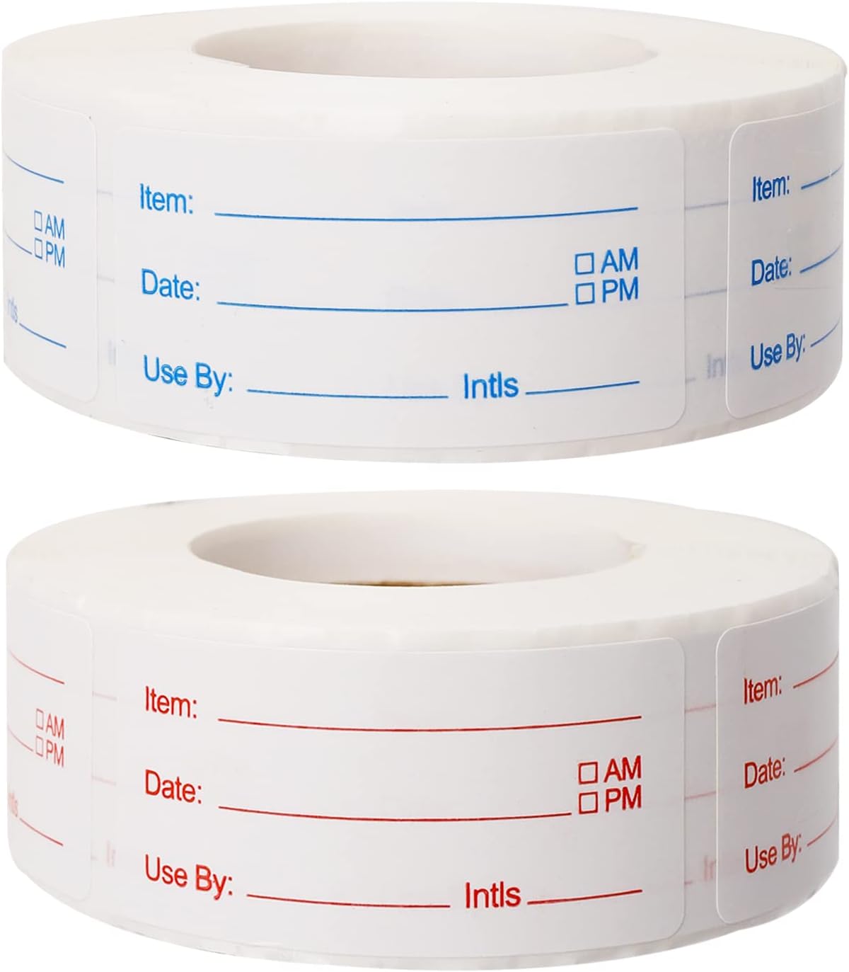 2 Rolls 1000 Pieces Removable Food Labels, 1 x 2 Inch Date Stickers for Freezer, Refrigerator Food Containers - Easy to Write On