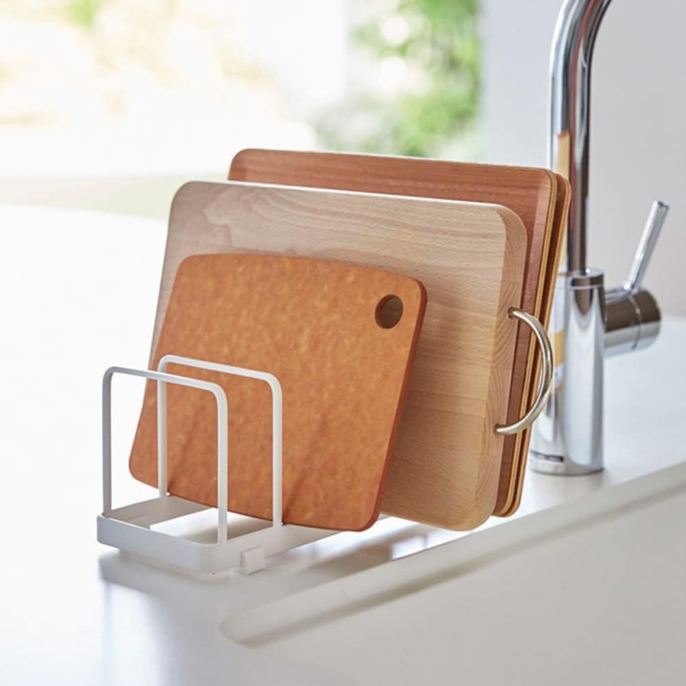 2 Pack Plate Home Accented Storage Rack, Plate Holders Organizer, Metal Dish Storage Dying Display Rack for Cabinet, Counter and Cupboard, White