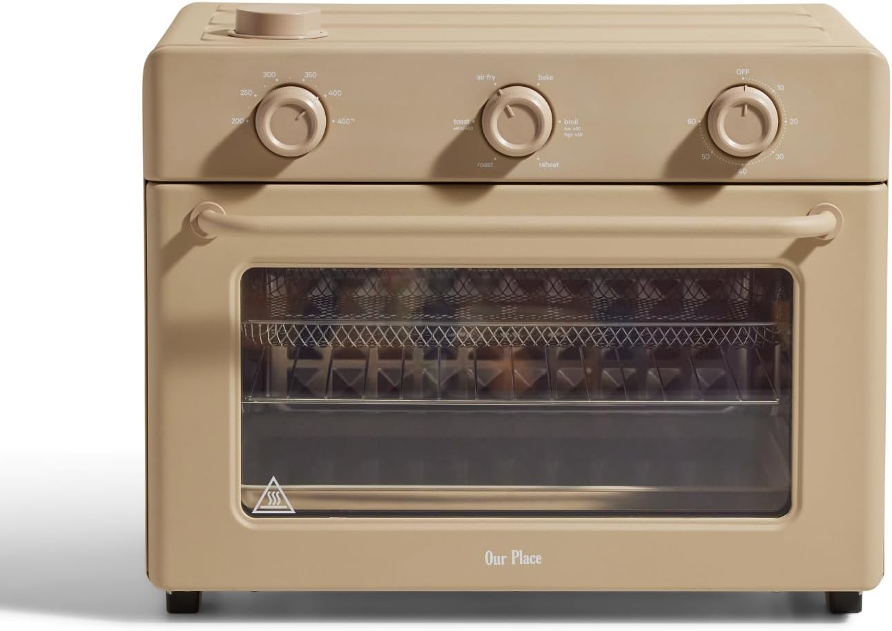Our Place Large Wonder Oven | 6-In-1 Toxin-Free Air Fryer & Toaster with Steam Infusion | Family-Sized 32QT, 1700W Countertop Design | Includes Bake Tray, Fryer Basket, Large Racks | Steam