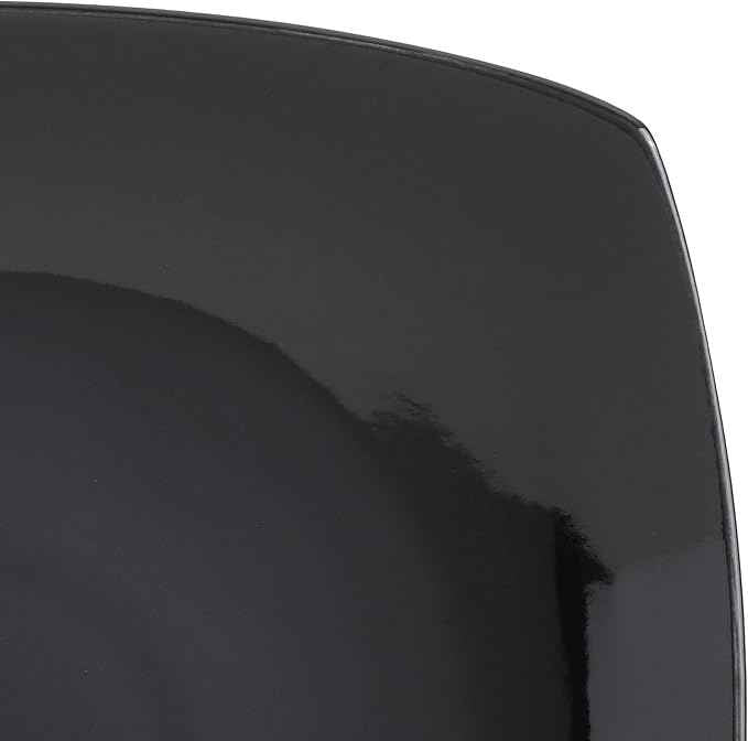 Gibson Elite Soho Lounge Square Reactive Glaze Stoneware Dinnerware Set, Service for 4 (16pc), Black