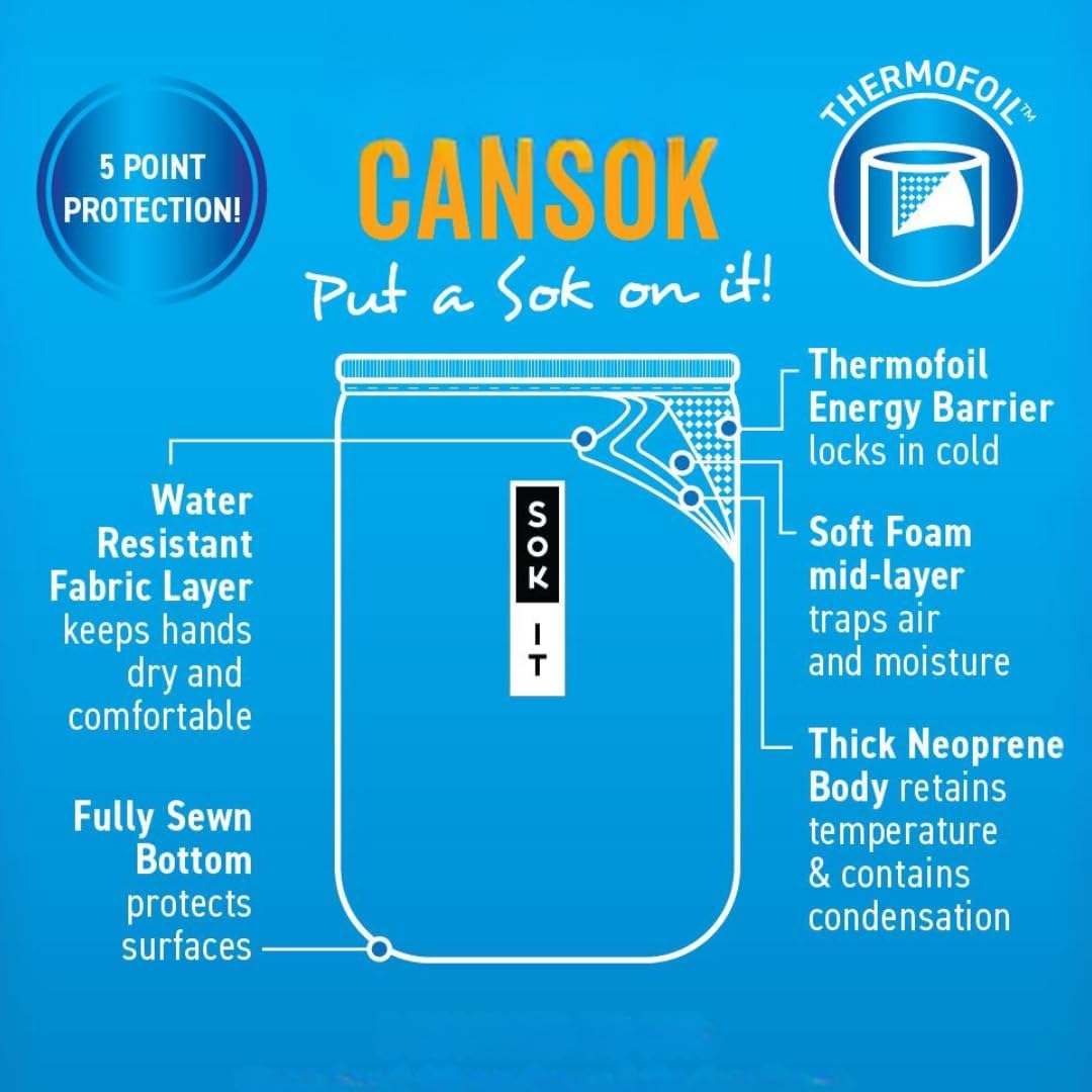 Sok It CanSok Sleeve for Beer & Soda Insulated Neoprene Cover (Boho Floral, 16oz Can Sleeve)