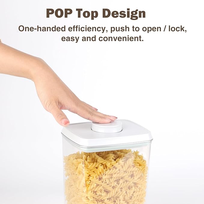 Pop Food Storage Containers Set Airtight Food Storage Containers with Pop Lids, Kitchen Pantry Organization and Storage, BPA Free, 2 x 2.8Qt