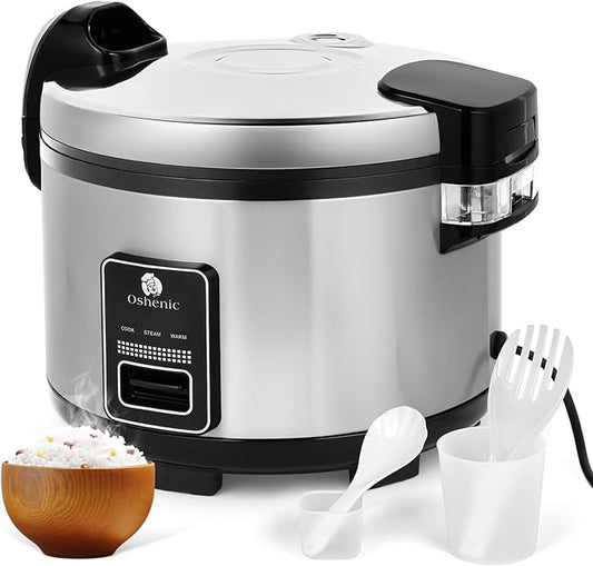 Commercial Rice Cooker & Warmer 84 Cups (Cooked),15.85 Qt / 15 Liter Large Capacity Rice Cooker,Auto Keep Warm,Non-Stick Inner Pot,1350W Fast Cooking Electric Rice Cooker For Restaurant,Hotel