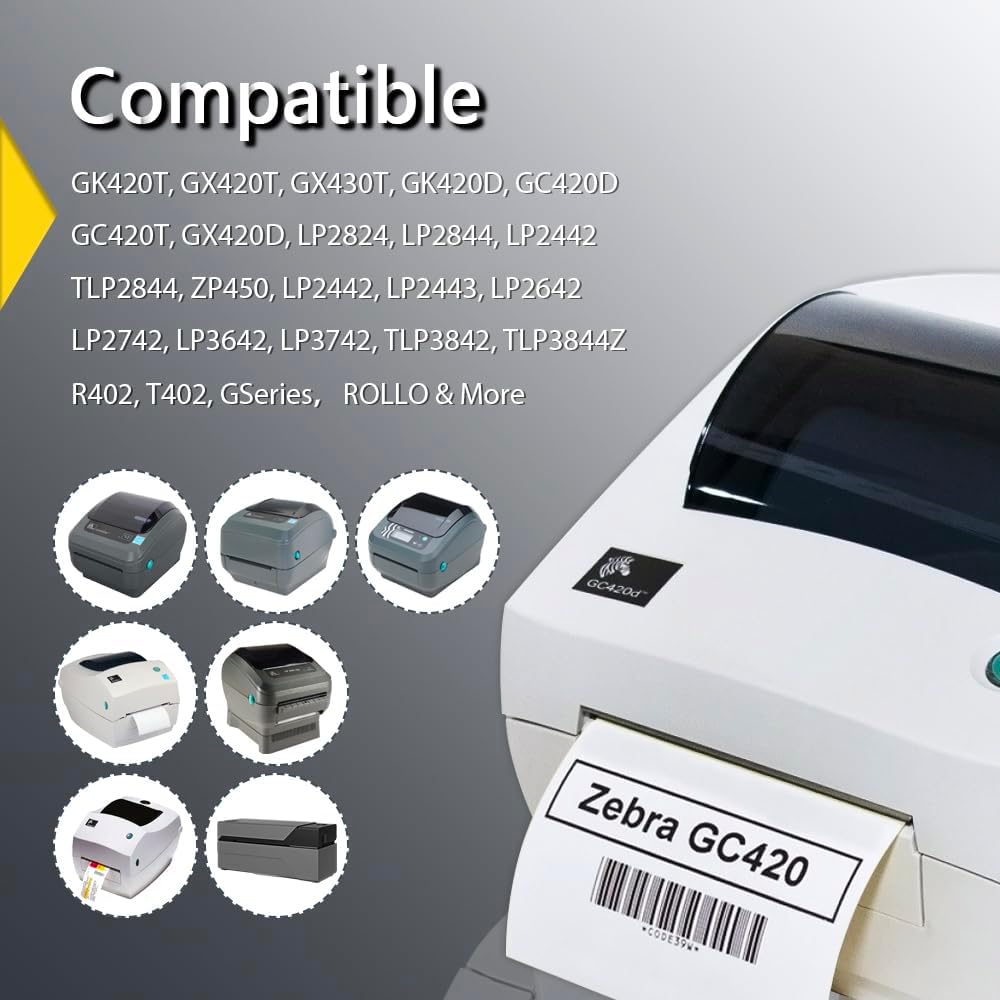 BETCKEY - 3" x 1" UPC Barcode & Address Labels Compatible with Zebra & Rollo Label Printer,Premium Adhesive & Perforated[Orange, 6 Rolls, 8250 Labels]