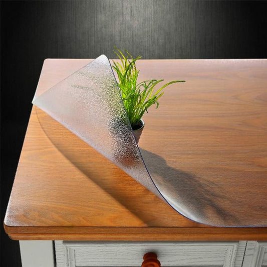 NECAUX 17 x 36 Inch Frosted Table Protector, 1.5mm Thick Plastic Desk Pad, Clear Table Cover for Computers and Writing Desks