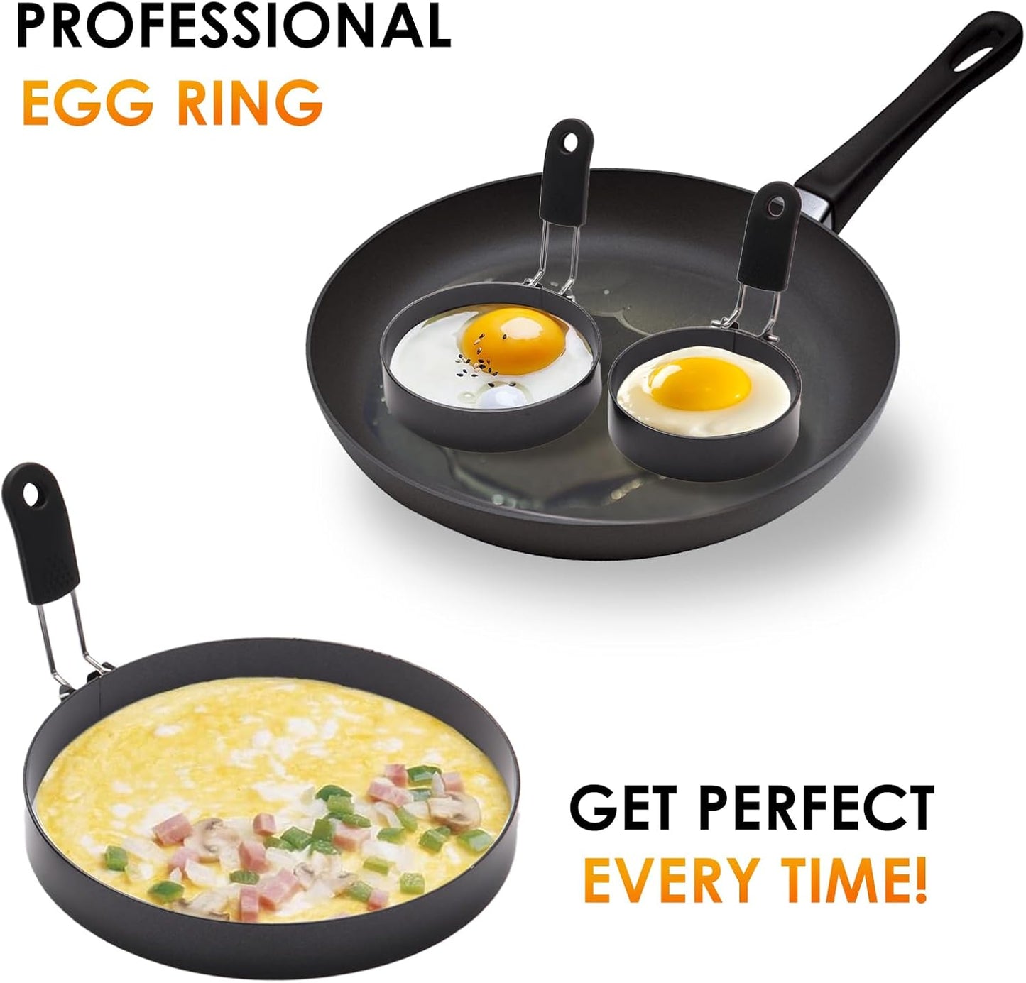 4 Pack Eggs Rings,Stainless Steel Round Breakfast Mold Tool Cooking,Round Egg Cooker Rings For Frying Shaping Cooking Eggs,Egg Maker Molds (6Pack)