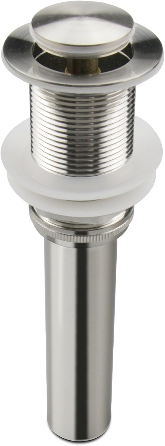 Bathroom Sink Drain,Drain Stopper Bathroom Sink Without Overflow,Pop Up Drain Strainer,Stainless Steel Brushed Nickel