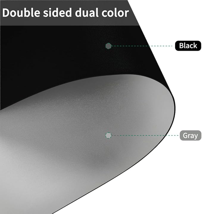 Leather Table Pad,1.8mm Thick,40x84 Inch,Dining Table Pad,Table Pads for Dining Room Table Rectangular,Table Protectors for Rectangle Tables,Dining Table Cover(Black+Gray,40x84)