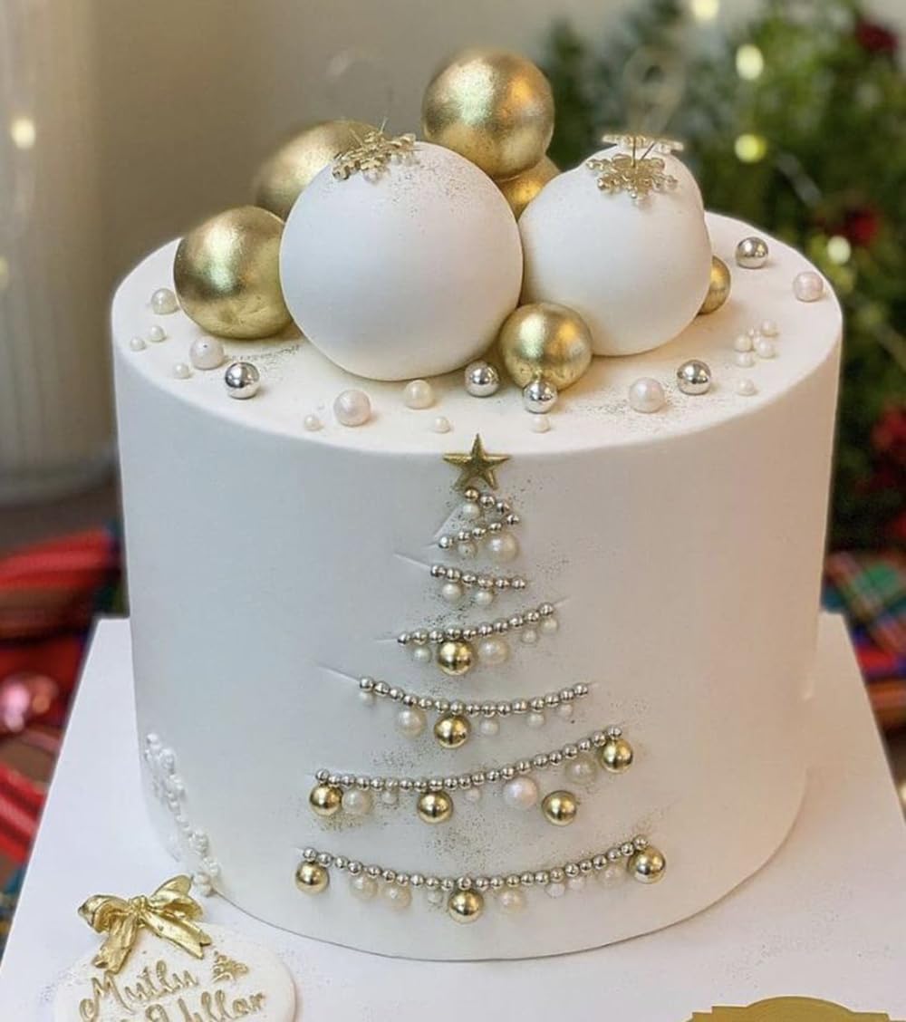 Gold Pearl Sugar Sprinkles 3.53 oz, 14mm Candy Pearls Ideal for Baking, Cake and Cupcake Toppers, Cookie Decoration, Ice Cream Topping, Wedding Shower Valentines Halloween Christmas