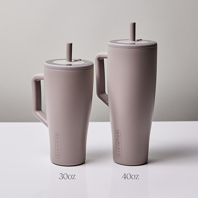 BrüMate Era 30 oz Tumbler with Handle and Straw | 100% Leakproof Insulated Water Bottle Tumbler with Lid and Flexible SoftSip Straw | Made of Stainless Steel | Cup Holder Friendly | 30oz (Matte Black)