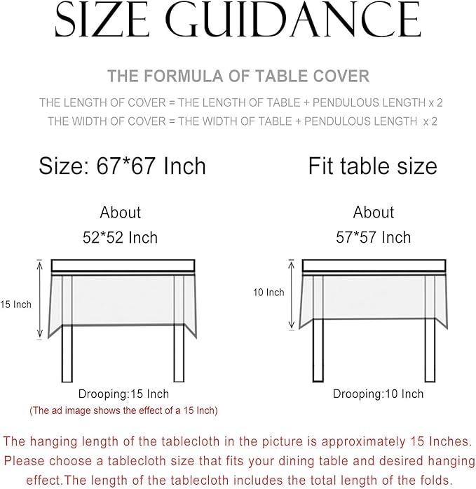 patdrea Designer Vintage Blue Floral Tablecloth for Square Table,Linen Paisley Breathable Pattern Table Cloth,Home Cover Decor for Kitchen Dining Christmas,Thanksgiving,67"x67"-Lantang a