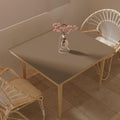 Leather Table Cover,1.8mm Thick,40x40 Inch Table Protector,Table Protector for Dining Room Table,Dining Table Cover,Table Cover Protector.(Mud Color+Champagne Gold,40x40)