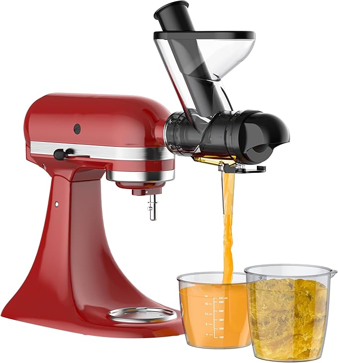 Masticating Juicer Attachment for KitchenAid Stand Mixer, Cold Press Juicer Machine, Slow Masticating Juicer Attachment with Dual Feed Chute, For KitchenAid Mixer Attachments by Gvode