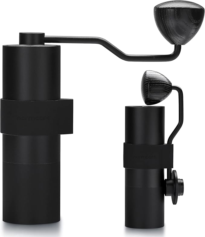 Normcore Manual Coffee Grinder V2-38mm Titanium Contemporary Conical Burr - Hand Grinder - Adjustable Settings - For Espresso, Aeropress, Pour over, French Press