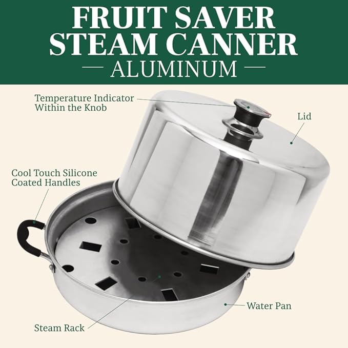 Kitchen Crop Steam Canner with Temperature Indicator (Aluminum Steam Canner)