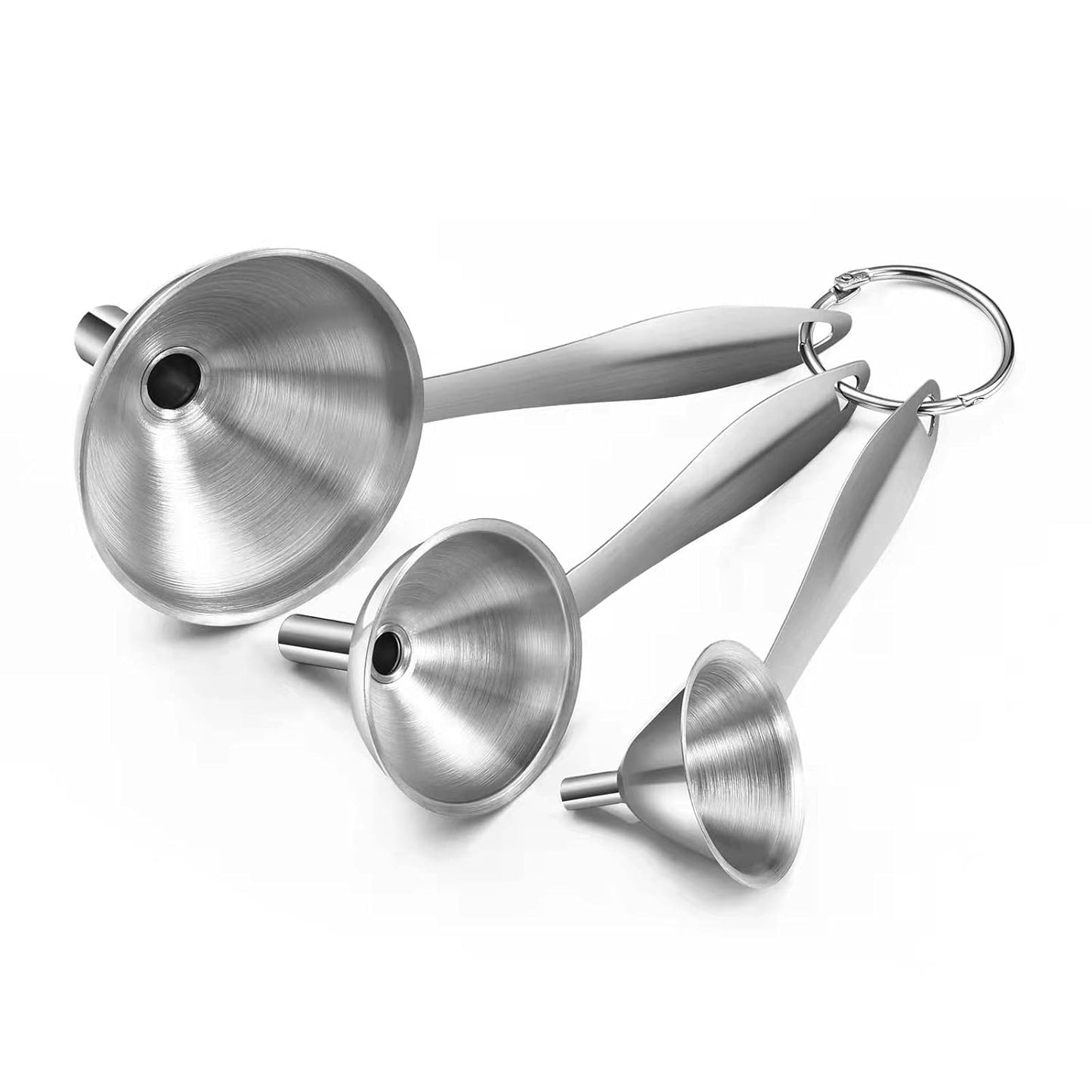Funnels for Kitchen Use Filling Bottles, Kitchen Funnel Set of 3, Small Funnels for Filling Small Bottles Transferring Essential Oil, Liquid, Spice, Dry Ingredients & Powder, Dishwasher Safe