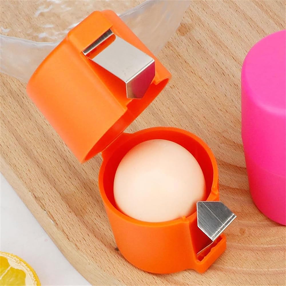 Egg Shell Opener Remover, Eggs Peeler Separator for Boiled and Raw Eggs, Stainless Steel Eggshell Cutter Kitchen Tools for Cooking and Breakfast Prep (Yellow, 1 Pcs)