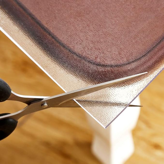 NECAUX Custom Multisize 1.5mm Thick Frosted PVC Table Cover Protector - 30 x 30 Inch Waterproof PVC Table Protector Square Vinyl Non-Slip Desk Pad Mat