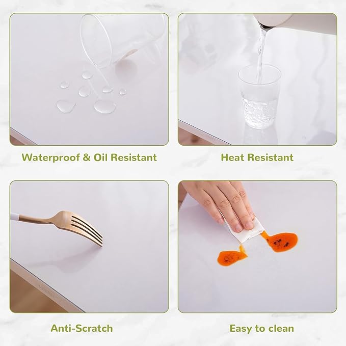 Clear 18" x 32" Table Cover Protector, PVC Desk Mat, 1.5mm Thick