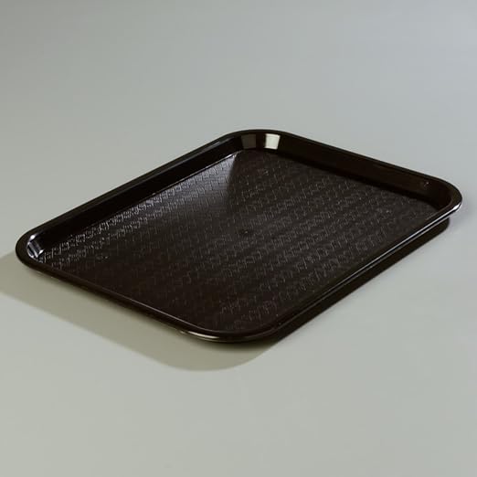 Carlisle FoodService Products CFS CT121603 Cafe Standard Plastic Cafeteria/Fast Food Tray, NSF Certified, BPA Free, 16" Length x 12" Width, Black (Pack of 24)
