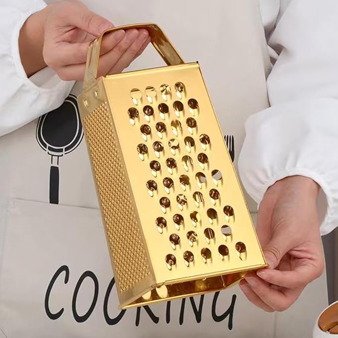 Multifunctional Stainless Steel Grater Slicer with Handle, Large 4 Sides Cutter for Ginger, Garlic, Cucumbers, Carrots, Cheese, Potato