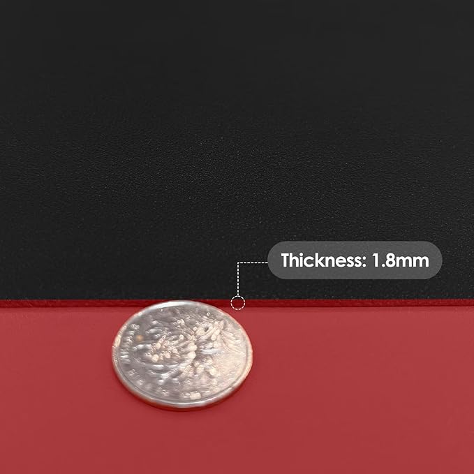 Leather Table Cover,1.8mm Thick,17x72 Inch Desk Cover,Dresser Cover Top,Dresser Protector Top,Dresser Cover,End Table Cover.(Black+Wine Red,17x72)