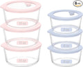 Urban Green Glass Food Container Set with Glass Lid, 6 Pack, Meal Prep Containers with Silicone Framed Airtight Lid, Leakproof, 100% Plastic Free,