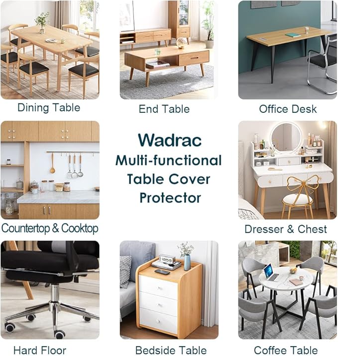 Clear Table Protector Plastic Table Cloths PVC Night Stand Table Cover Mat Office Desk Mat Shelf Surface Protection Crystal Children Painting Cover Pad Transprent Rectangular 23x48 inch