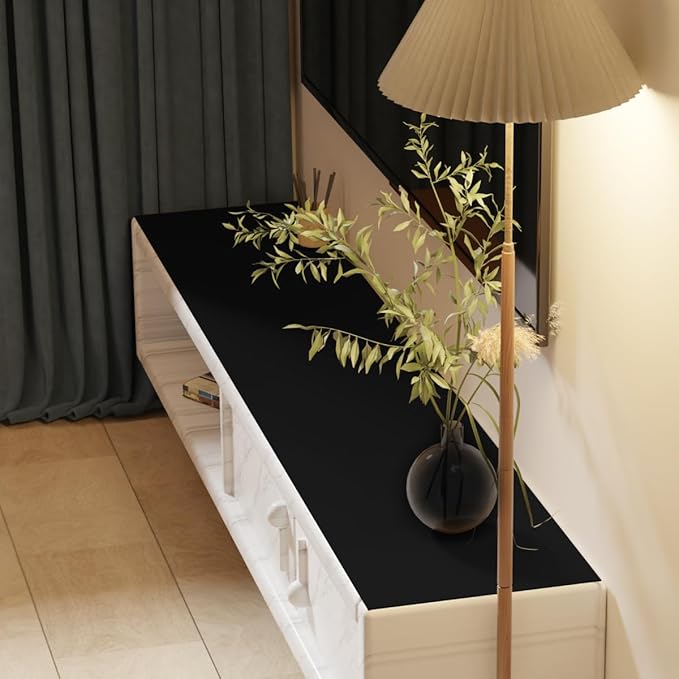 Dresser Top Protector - 12x62 Inch Waterproof Easy to Clean Can Conceal Flaws Protector The Table Top from Scratches Used for Coffee Table Dresser(Black+Black 12x62)