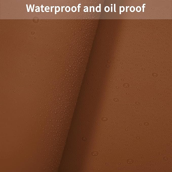 Leather Table Cover,1.8mm Thick,35.4x70.9 Inch Table Protector,Table Protector for Dining Room Table,Dining Table Cover,Table Cover Protector,Kitchen Table Cover(Brown+Gray,35.4x70.9)