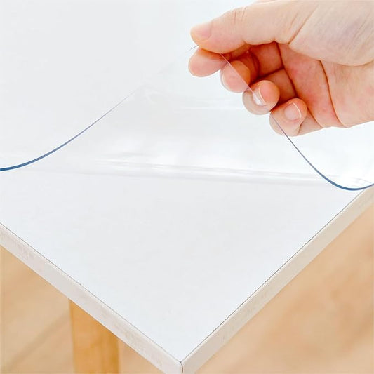 17 x 54 Inch Clear Table Cover Protector, Clear Table Protector, 1.5mm Plastic Table Cover, Vinyl Table Protector, Desk Mats on Top of Desks