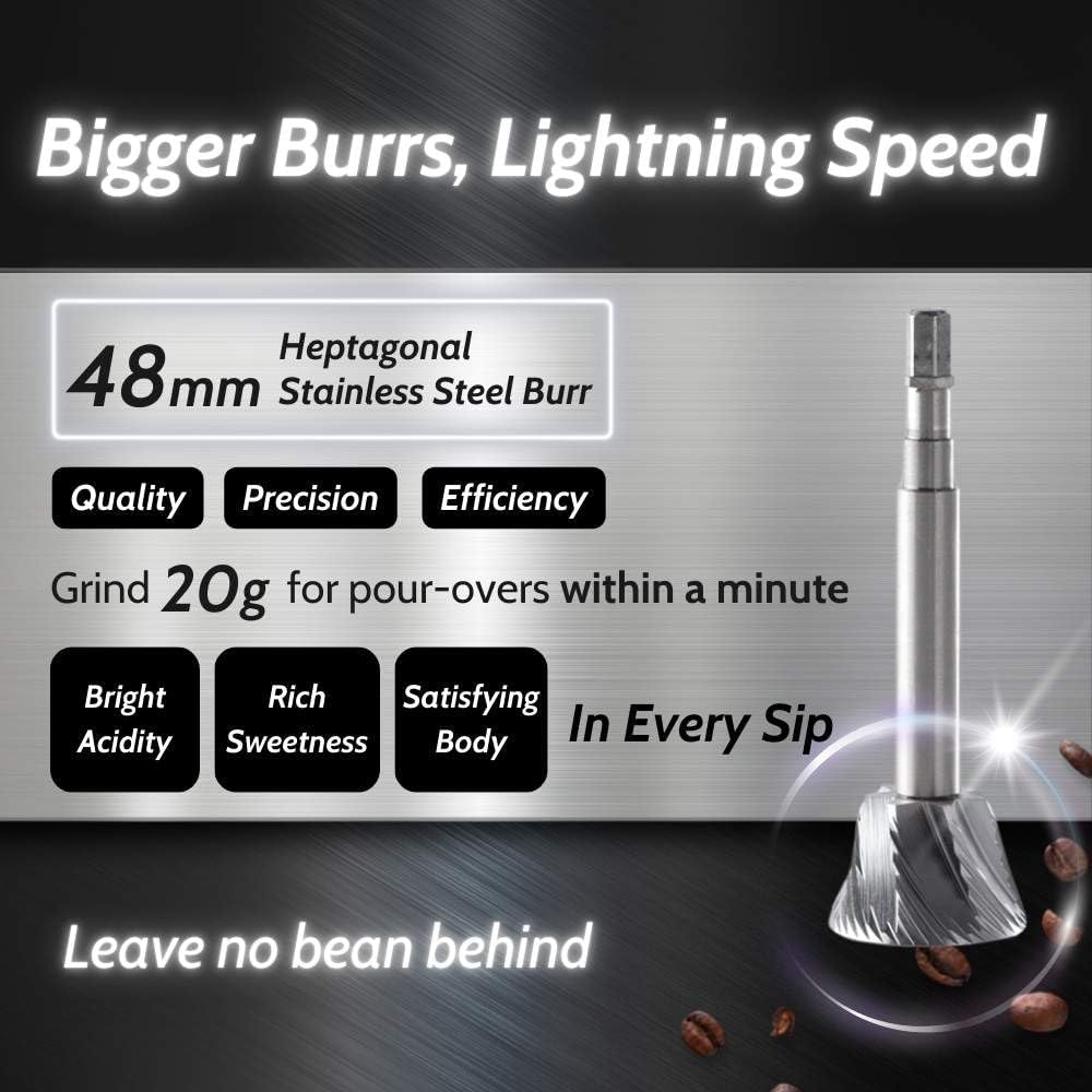 1Zpresso K-Ultra Manual Coffee Grinder Silver with Carrying Case, Assembly Consistency Grind Stainless Steel Conical Burr, Foldable Handle, Numerical External Adjustable Setting, All-Round Grinder