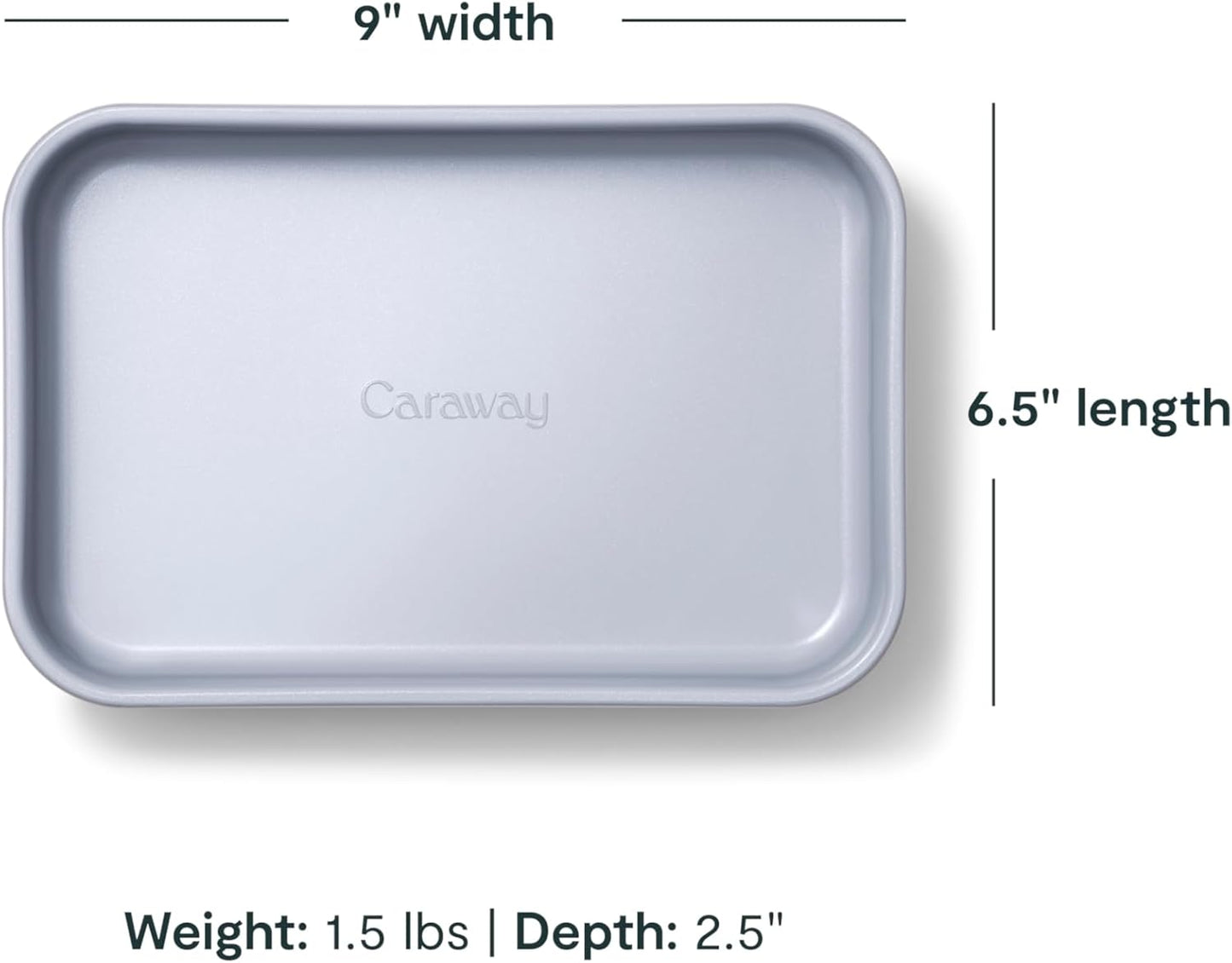 Caraway Nonstick 9” x 6.5” Small Rectangle Baking Pan – Non-Toxic, PTFE & PFOA Free – Aluminized Steel Core – Deep Ceramic Baking Pan for Casseroles, Lasagna & More - White